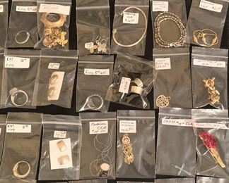 Earrings, bracelets, and pins