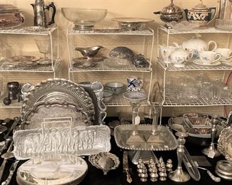 Some of the many silverplate and pewter selections
