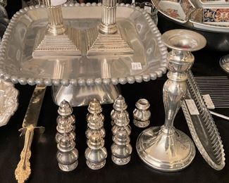 Mini silverplate salt and pepper shakers