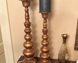 One of two pairs of candleholders