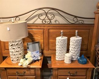 Queen bed headboard and matching nightstands