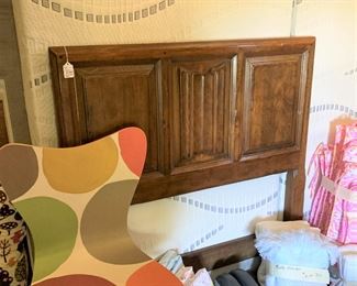 Twin headboard; modern chair