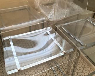 Acrylic and chrome chairs bar stools