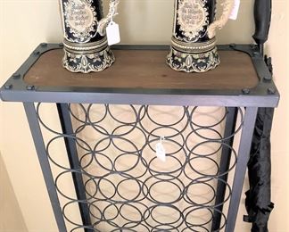 Wine rack; steins from Germany