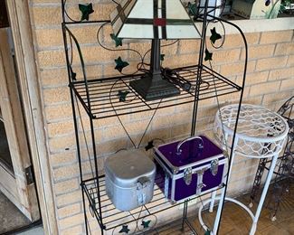 Stained glass lamp, pretty shelf 