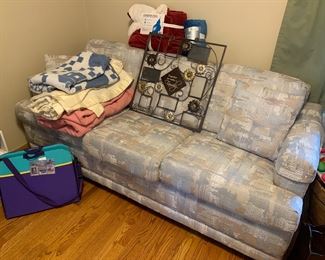 Wall art, couch, quilts, blankets 