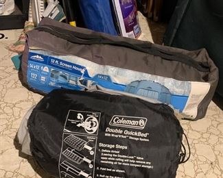 Screen house / tent, Coleman quick bed 