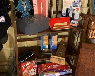 Xylophone, board games, book shelves, flutes/recorders, harmonicas 