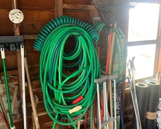 Hose, gardening tools 
