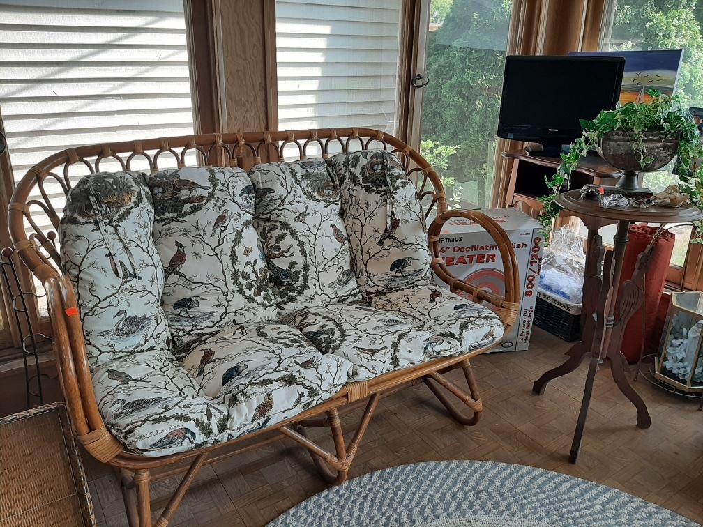 Comfortable rattan loveseat