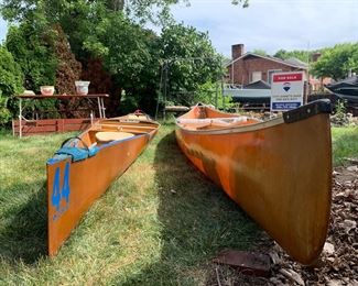 Very nice vintage Wabash Valley canoe and racing canoe 