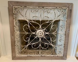 Wood frame metal art