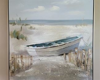 Large framed coastal print