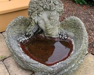 Concrete bird bath