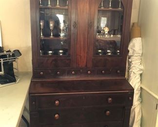 Grand antique secretary desk w/ locking doors
