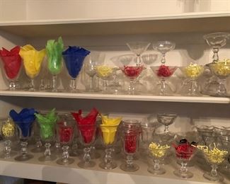 Large selection of glass stemware