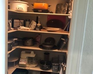 Pantry full of small appliances & kitchenware