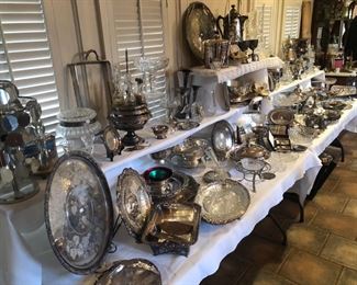 12 foot table FULL of silver!