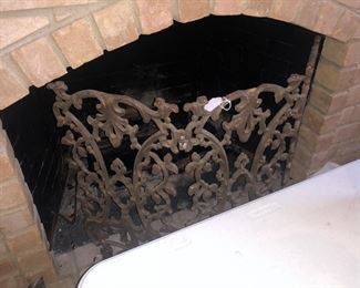 Cast iron fireplace screen