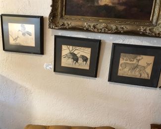 Three framed prints by Charles Beckendorf