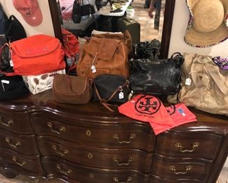 Century dresser loaded with purses!