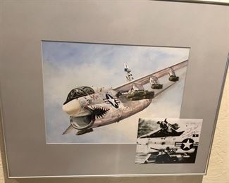 A7 Corsair in action. signed