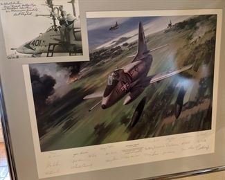 "Skyhawk Tribute" by Roy Grinnell & signed by crew members