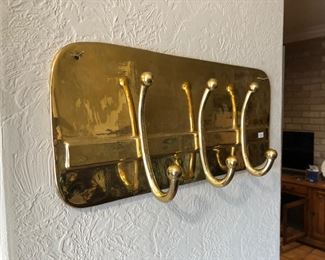 Brass wall coat rack