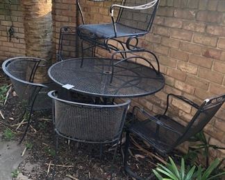 And lastly the front patio - Iron patio set