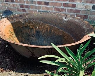 Diminutive 39" sugar kettle from the Levert St. John Sugar Mill in St. Martinville. The kettle is dated 1842.