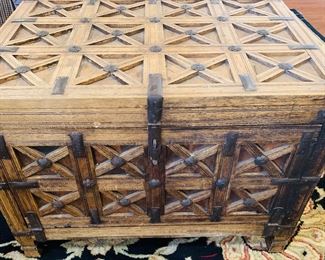 gorgeous solid wooden and iron chest
