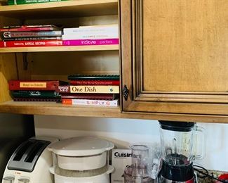 small appliances including a Cusinart blender and food processor