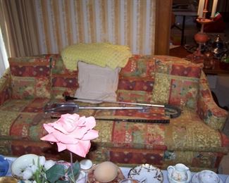 TWO-CUSHION LOVESEAT & CANES