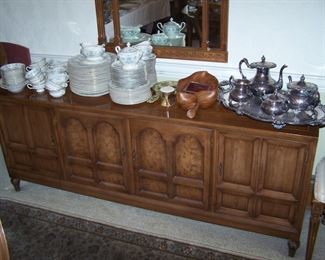ONE OF THE BUFFETS, CASTLETON DINNER CHINA SET, PLATED TEA SET & MORE