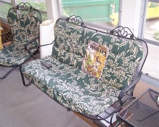 PATIO LOVESEAT, ANOTHER CHAIR & SIDE TABLE