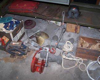 BOAT ANCHORS, PROPELLOR & MISC.