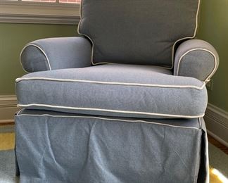 Crate & Barrel Amherst Swivel Glider with Slipcover. Photo 1 of 3.
