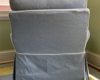 Crate & Barrel Amherst Swivel Glider with Slipcover. Photo 2 of 3.