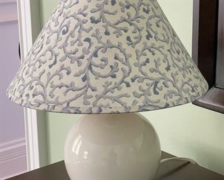 Table Lamp With Decorative Shade. Measures 14" H.