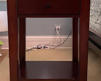 Pottery Barn Mahogany Bedside Table. Measures 19.5" D x 24" H.