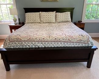 Pottery Barn Mahogany King Bed Frame. Measures 85" W x 49.5" H. Photo 2 of 2.