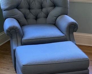 Calico Corners Arm Chair & Ottoman. Chair Measures 38" At Widest. May Need Reupholstering. Photo 1 of 6.