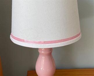 Pair of Pink Task Lamps. Each Measures 16" H.
