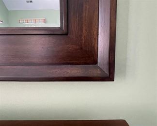 Ethan Allen Chest of Drawers & Matching Mahogany Mirror. Chest Measures 41" W x 18.5" W x 32" H; Mirror 36" x 44". Photo 4 of 4.