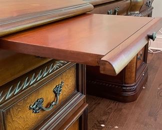 Toms-Price "Golden Age" Flame Mahogany Executive Desk. Measures 72" W x 36" D. Photo 3 of 5.