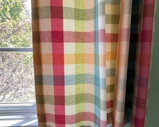 Buffalo Check Curtains & Valance. Two Curtain Panels. Each Measures 48" W x 75" H. Valence Measures 54" W. Photo 2 of 3.