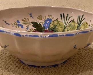 Italian Glazed Ceramic Bowl. Measures 10" D. Photo 1 of 3.