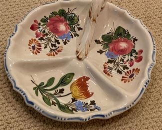 Italian Glazed Ceramic Appetizer Dish.