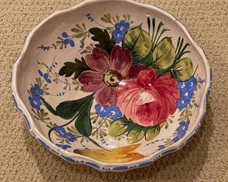 Italian Glazed Ceramic Bowl. Measures 10" D. Photo 2 of 3.