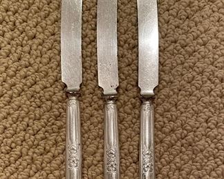 Set of 3 Sterling Silver Knives.